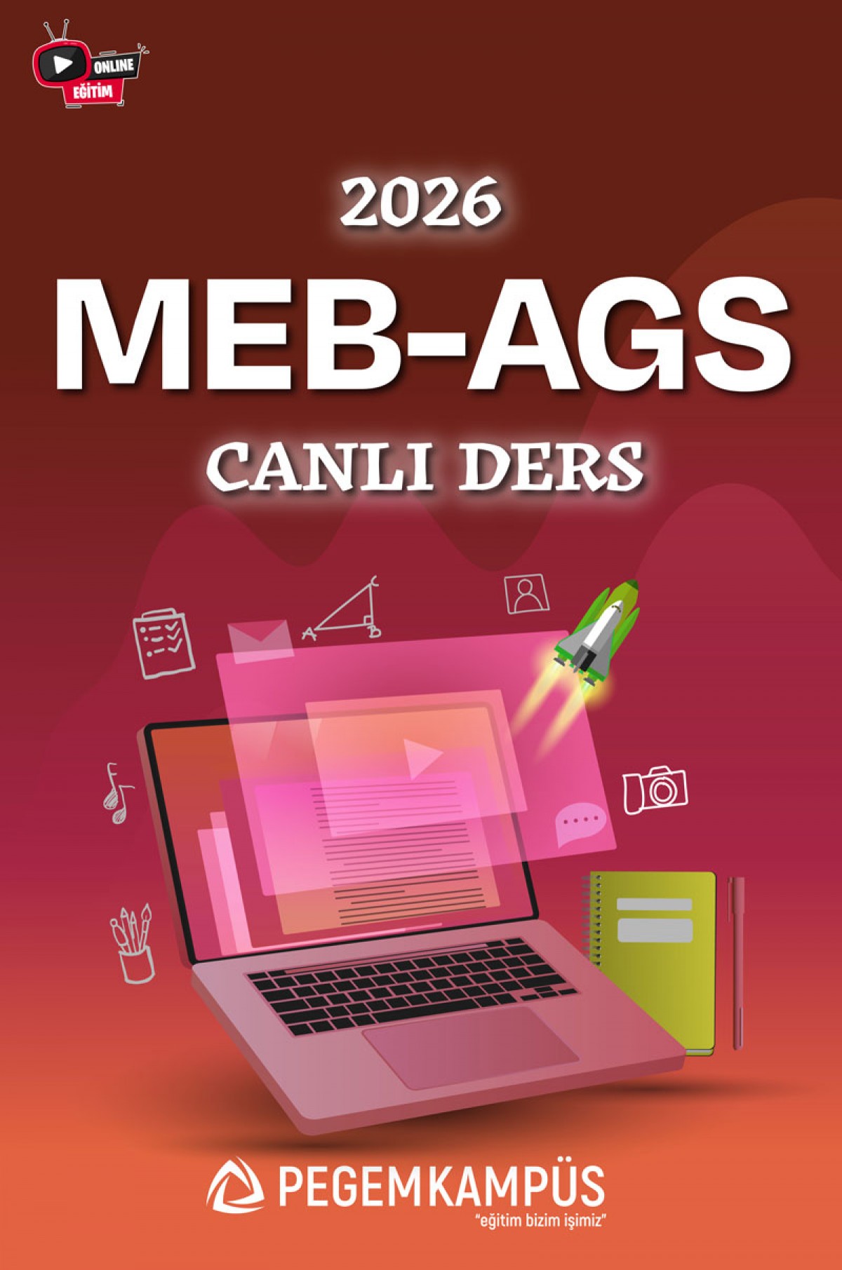 2026 MEB-AGS Canlı Ders + Ders İzleme Defteri + Soru Bankası