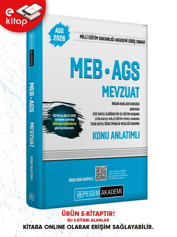 2026 MEB-AGS Mevzuat-Anayasa-222 Sayılı İlköğretim ve Eğitim Kanunu-1739 Sayılı Millî Eğitim Temel Kanunu-7528 Sayılı Öğretmenlik Mesleği Kanunu Konu Anlatımlı E-Kitap