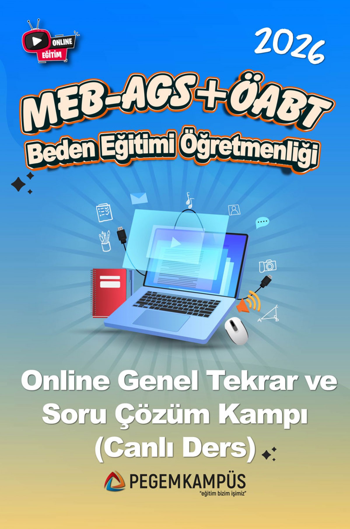 2026 MEB-AGS + ÖABT Beden Eğitimi Öğretmenliği Online Genel Tekrar ve Soru Çözüm Kampı (Canlı Ders) 2026 MEB-AGS + ÖABT Beden Eğitimi Öğretmenliği Online Genel Tekrar ve Soru Çözüm Kampı (Canlı Ders)
