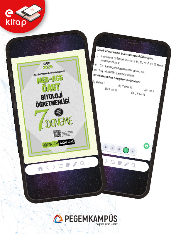 2026 MEB-AGS-ÖABT Biyoloji Öğretmenliği Tamamı Çözümlü 7 E-Deneme