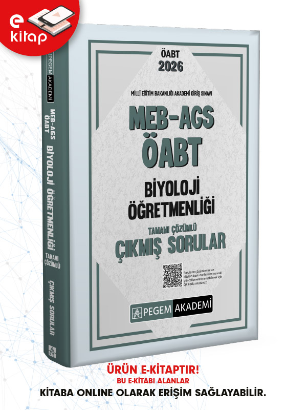2026 MEB-AGS ÖABT Biyoloji Öğretmenliği Tamamı Çözümlü Çıkmış Sorular (e-kitap)
