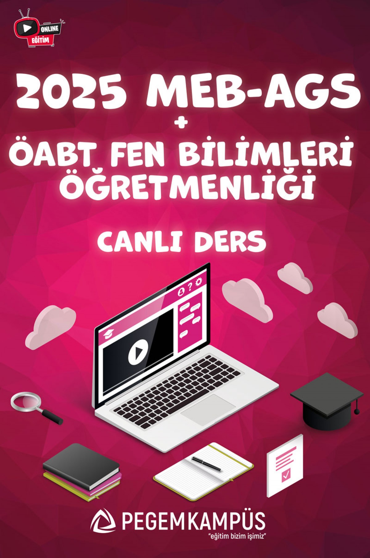 2026 MEB-AGS + ÖABT Fen Bilimleri Öğretmenliği Canlı Dersler + Ders İzleme Defteri + Soru Bankası