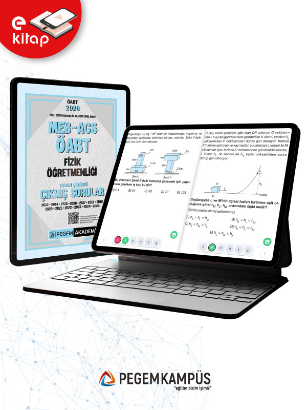 2026 MEB-AGS ÖABT Fizik Öğretmenliği Tamamı Çözümlü Çıkmış Sorular (e-kitap)