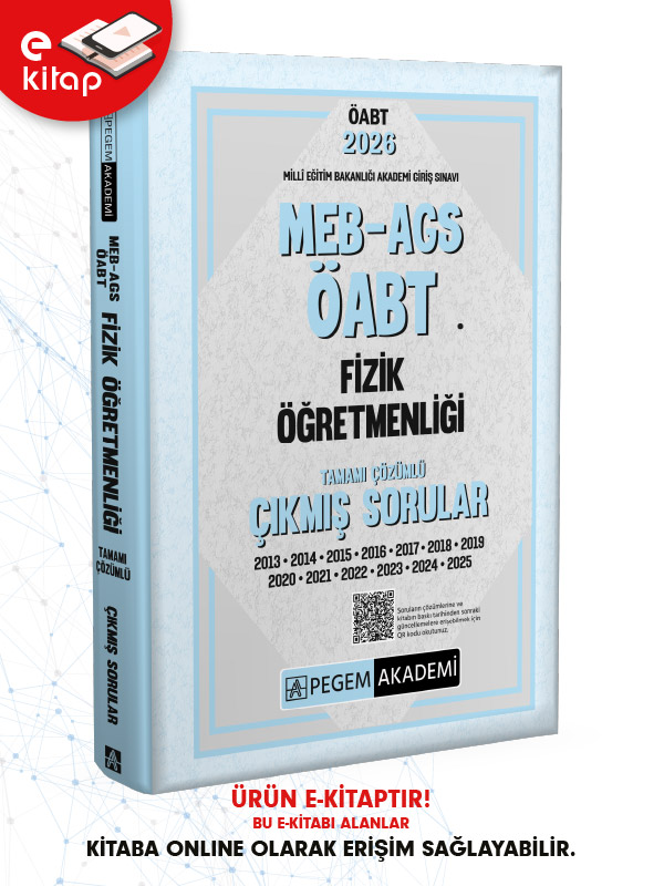 2026 MEB-AGS ÖABT Fizik Öğretmenliği Tamamı Çözümlü Çıkmış Sorular (e-kitap)