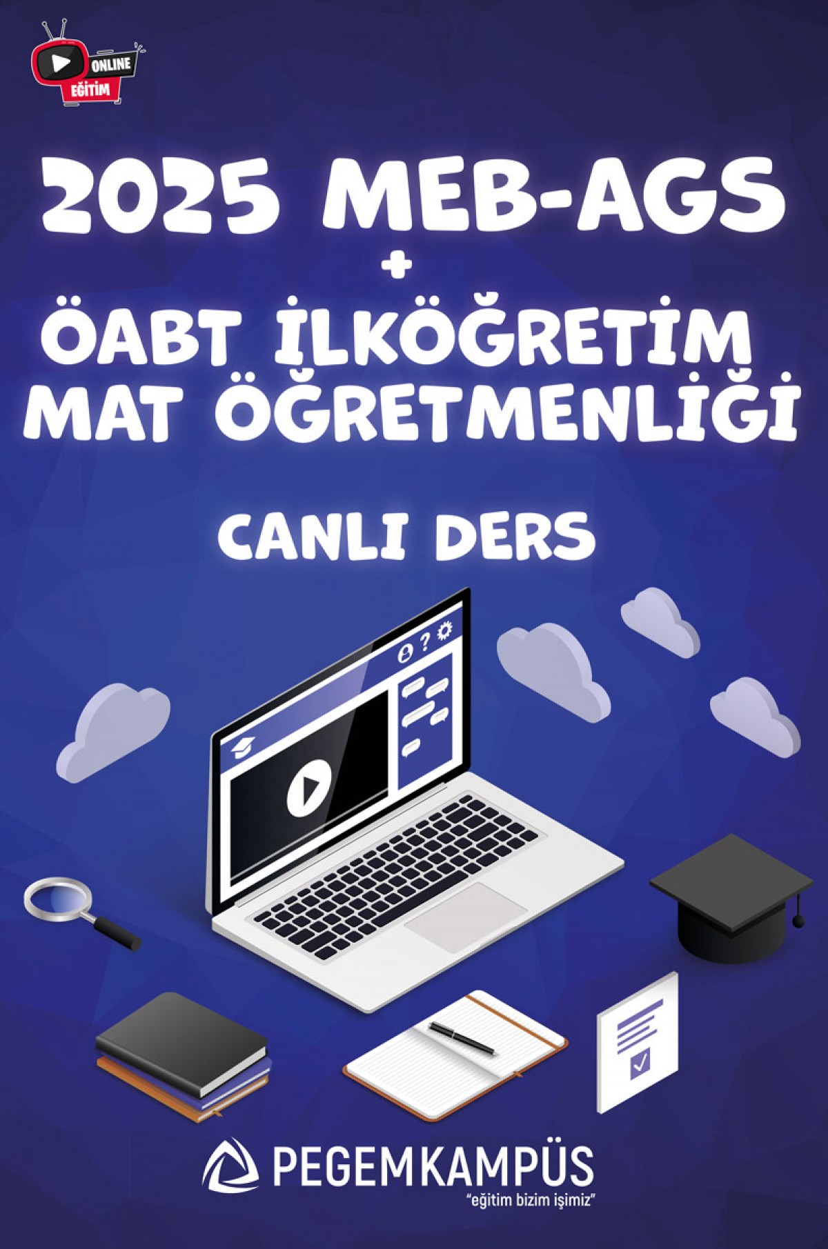 2026 MEB-AGS + ÖABT İlköğretim Matematik Öğretmenliği Canlı Dersler + Ders İzleme Defteri + Soru Bankası