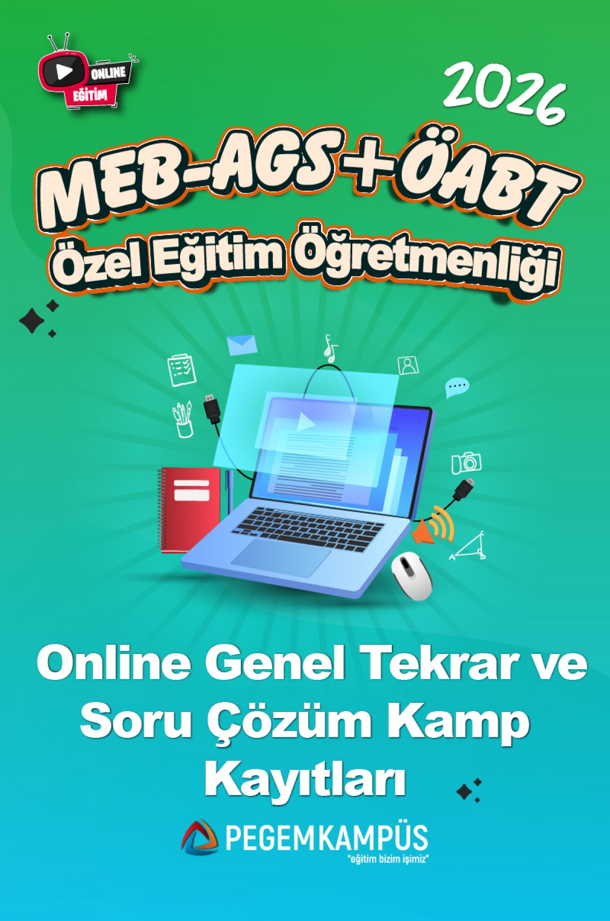 2026 MEB-AGS + ÖABT Özel Eğitim Öğretmenliği Online Genel Tekrar ve Soru Çözüm Kamp Kayıtları