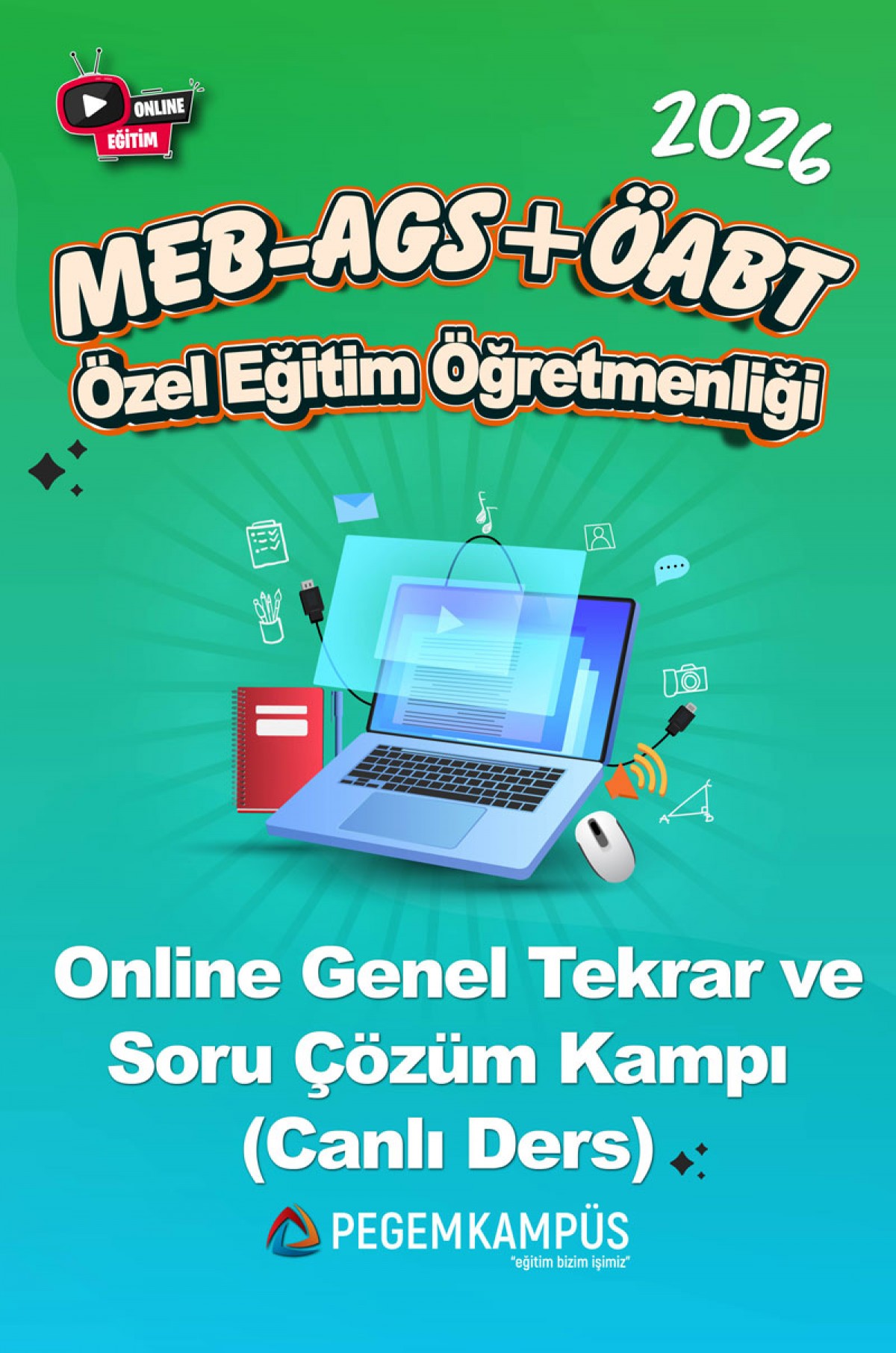 2026 MEB-AGS + ÖABT Özel Eğitim Öğretmenliği Online Genel Tekrar ve Soru Çözüm Kampı (Canlı Ders) 2026 MEB-AGS + ÖABT Özel Eğitim Öğretmenliği Online Genel Tekrar ve Soru Çözüm Kampı (Canlı Ders)