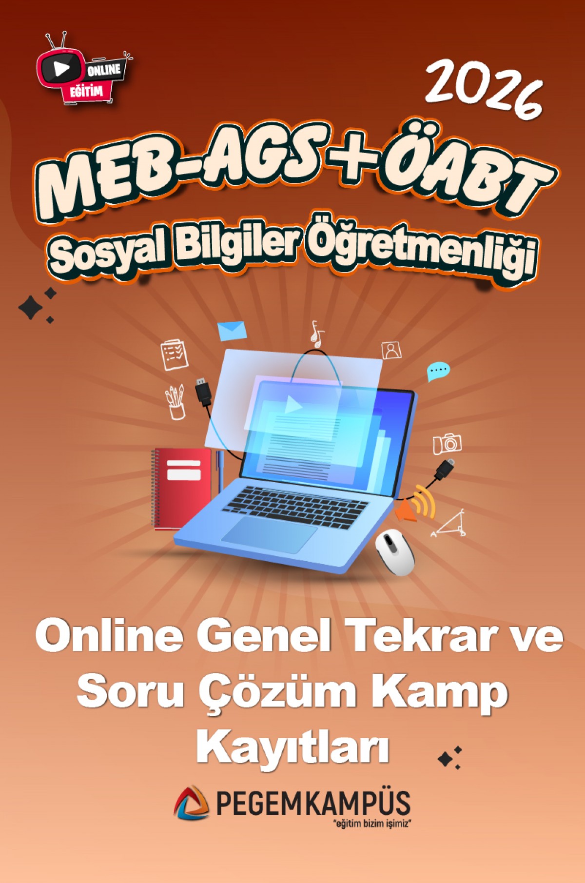 2026 MEB-AGS + ÖABT Sosyal Bilgiler Öğretmenliği Online Genel Tekrar ve Soru Çözüm Kamp Kayıtları