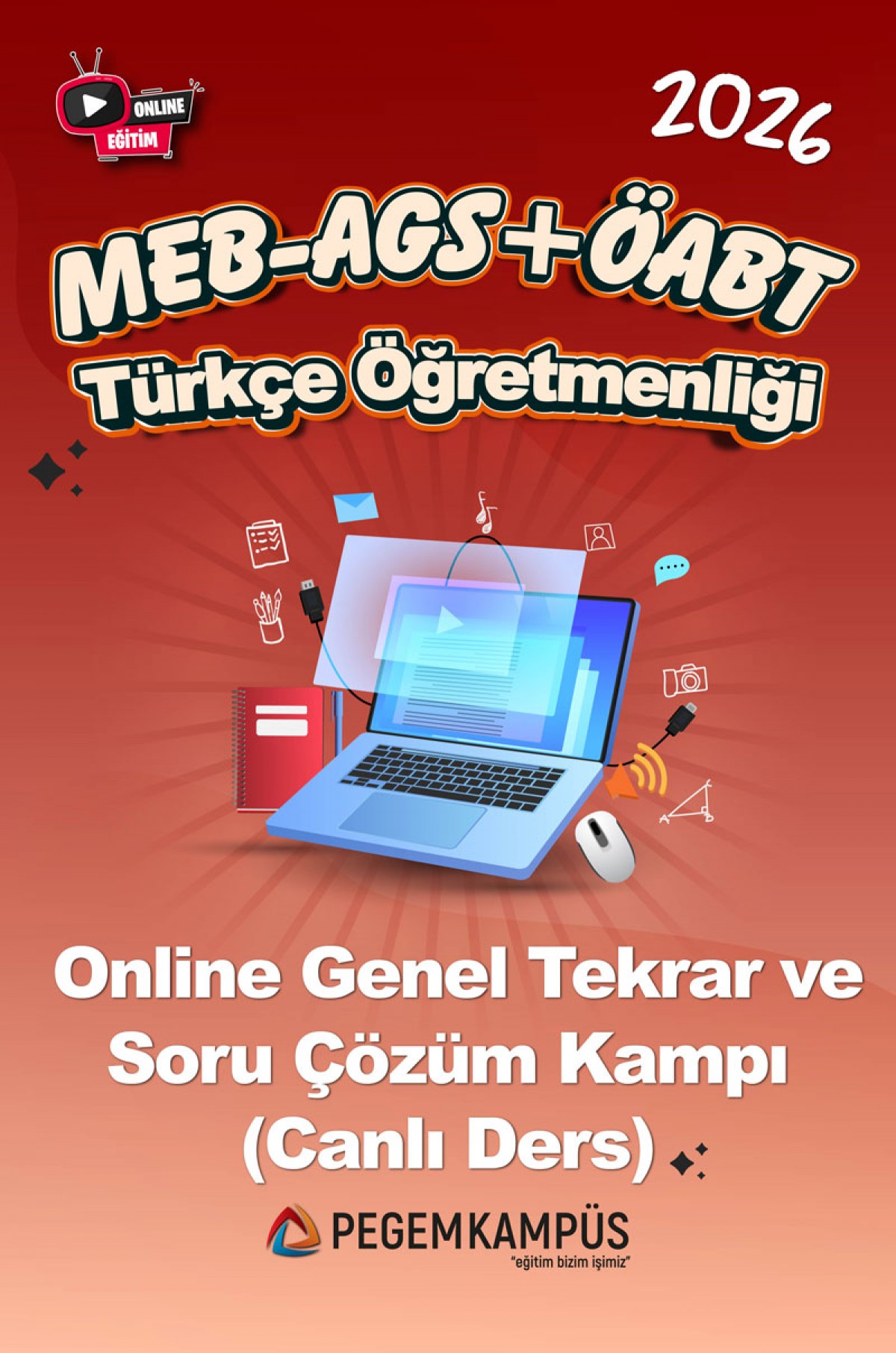 2026 MEB-AGS + ÖABT Türkçe Öğretmenliği Online Genel Tekrar ve Soru Çözüm Kampı (Canlı Ders) 2026 MEB-AGS + ÖABT Türkçe Öğretmenliği Online Genel Tekrar ve Soru Çözüm Kampı (Canlı Ders)