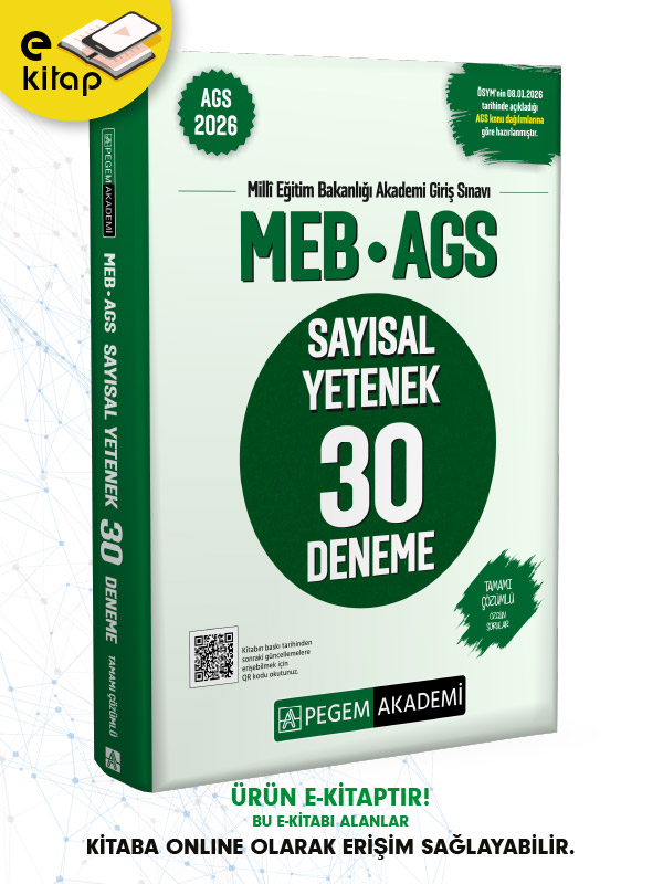 2026 MEB-AGS Sayısal Yetenek Tamamı Çözümlü 30 Deneme E-Kitap