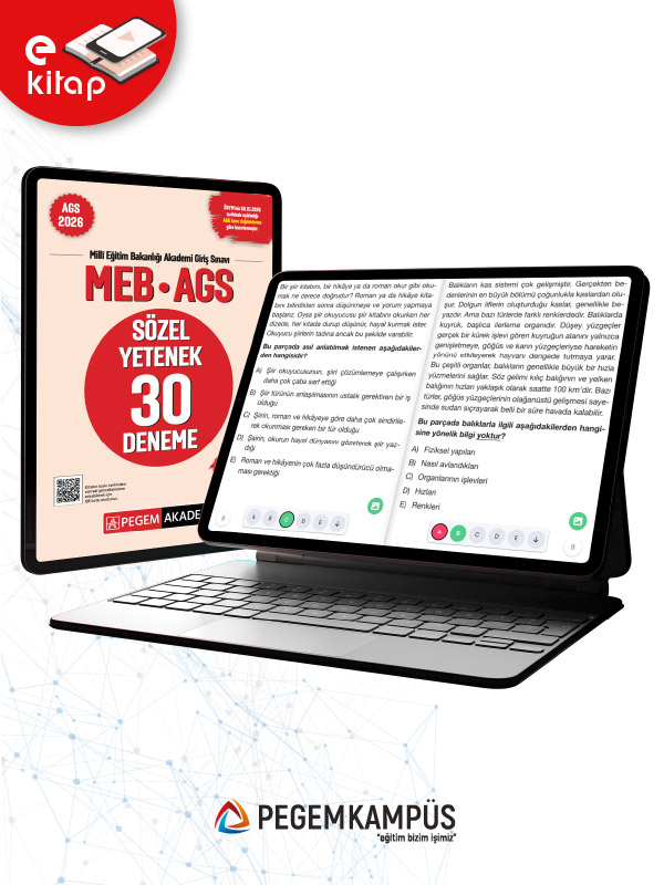 2026 MEB-AGS Sözel Yetenek Tamamı Çözümlü 30 Deneme E-Kitap