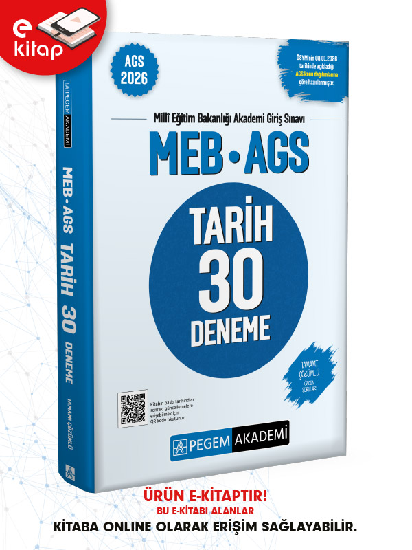 2026 MEB-AGS Tarih Tamamı Çözümlü 30 Deneme E-Kitap