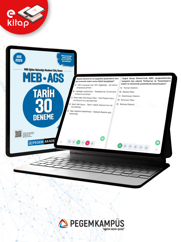 2026 MEB-AGS Tarih Tamamı Çözümlü 30 Deneme E-Kitap