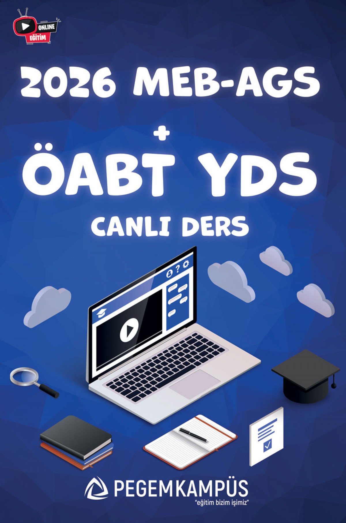 2026 MEB-AGS + YDS Canlı Dersler + Ders İzleme Defteri + Soru Bankası