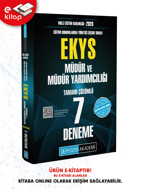 2026 Millî Eğitim Bakanlığı Eğitim Kurumlarına Yönetici Seçme Sınavı (EKYS) Müdür ve Müdür Yardımcılığı Tamamı Çözümlü 7 Deneme (e-kitap) 2026 Millî Eğitim Bakanlığı Eğitim Kurumlarına Yönetici Seçme Sınavı (EKYS) Müdür ve Müdür Yardımcılığı Tamamı Çözümlü 7 Deneme (e-kitap)