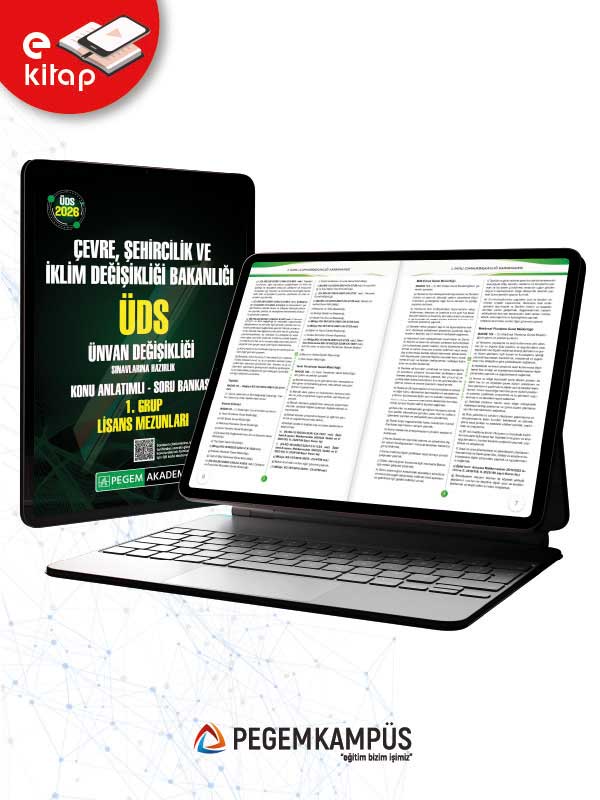 2026 ÜDS Çevre Şehircilik ve İklim Değişikliği Bakanlığı ÜDS Ünvan Değişikliği Sınavlarına Hazırlık Konu Anlatımlı Soru Bankası E-Kitap - 1. Grup LİSANS MEZUNLARI 2026 ÜDS Çevre Şehircilik ve İklim Değişikliği Bakanlığı ÜDS Ünvan Değişikliği Sınavlarına Hazırlık Konu Anlatımlı Soru Bankası E-Kitap - 1. Grup LİSANS MEZUNLARI