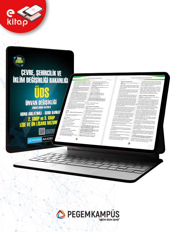 2026 ÜDS Çevre Şehircilik ve İklim Değişikliği Bakanlığı ÜDS Ünvan Değişikliği Sınavlarına Hazırlık Konu Anlatımlı Soru Bankası E-Kitap - 2. Grup ve 3. Grup ÖN LİSANS MEZUNLARI 2026 ÜDS Çevre Şehircilik ve İklim Değişikliği Bakanlığı ÜDS Ünvan Değişikliği Sınavlarına Hazırlık Konu Anlatımlı Soru Bankası E-Kitap - 2. Grup ve 3. Grup ÖN LİSANS MEZUNLARI