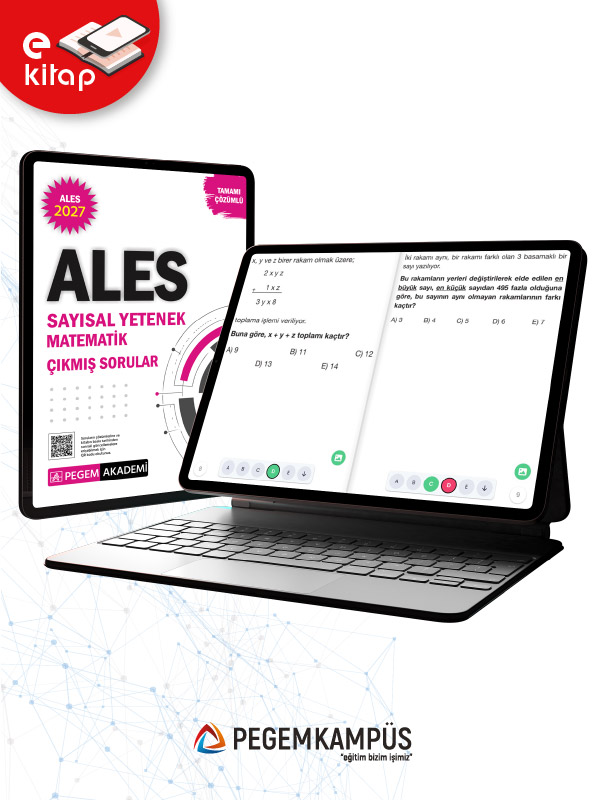 2027 ALES Sayısal Yetenek Matematik Tamamı Çözümlü Çıkmış Sorular E-Kitap 2027 ALES Sayısal Yetenek Matematik Tamamı Çözümlü Çıkmış Sorular E-Kitap