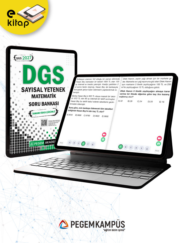 2027 DGS Sayısal Yetenek Matematik Tamamı Video Çözümlü E-Soru Bankası