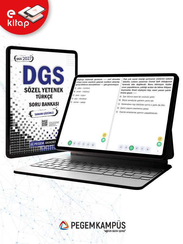 2027 DGS Sözel Yetenek Türkçe Tamamı Çözümlü E-Soru Bankası