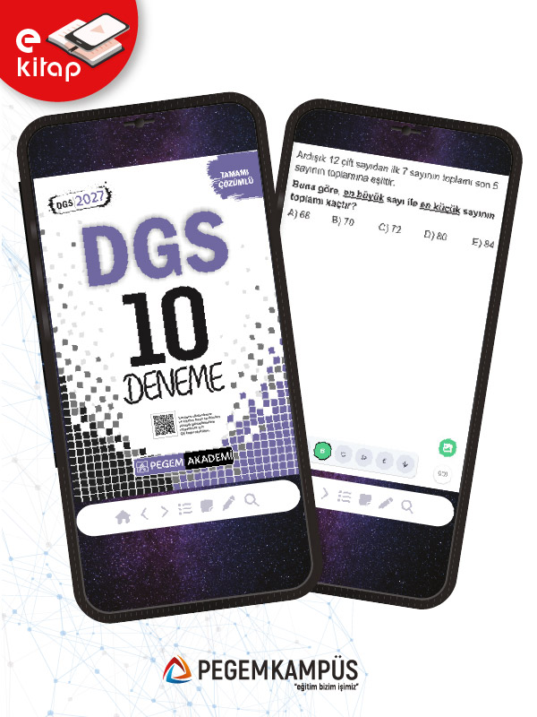 2027 DGS Tamamı Çözümlü 10 Deneme E-Kitap