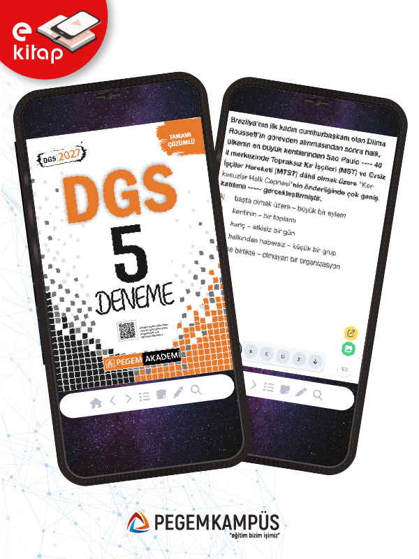 2027 DGS Tamamı Çözümlü 5 Deneme E-Kitap