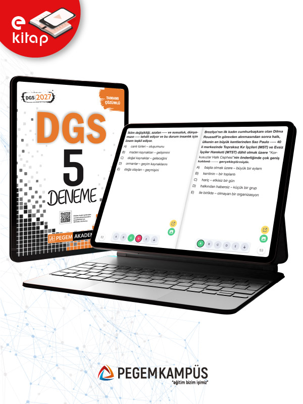 2027 DGS Tamamı Çözümlü 5 Deneme E-Kitap