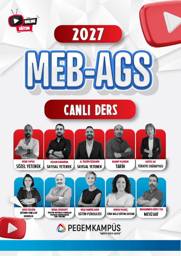 2027 MEB-AGS + ÖABT Beden Eğitimi Öğretmenliği Canlı Dersler + Ders İzleme Defteri + Soru Bankası