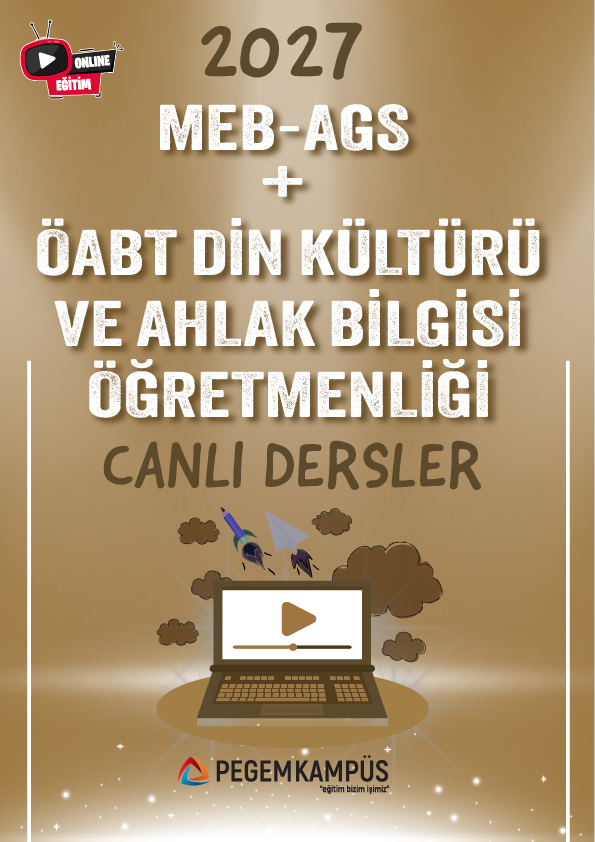 2027 MEB-AGS + ÖABT Din Kültürü ve Ahlak Bilgisi Öğretmenliği Canlı Dersler + Ders İzleme Defteri + Soru Bankası