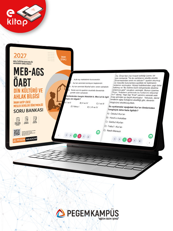 2027 MEB-AGS ÖABT Din Kültürü ve Ahlak Bilgisi Öğretmenliği E-Soru Bankası