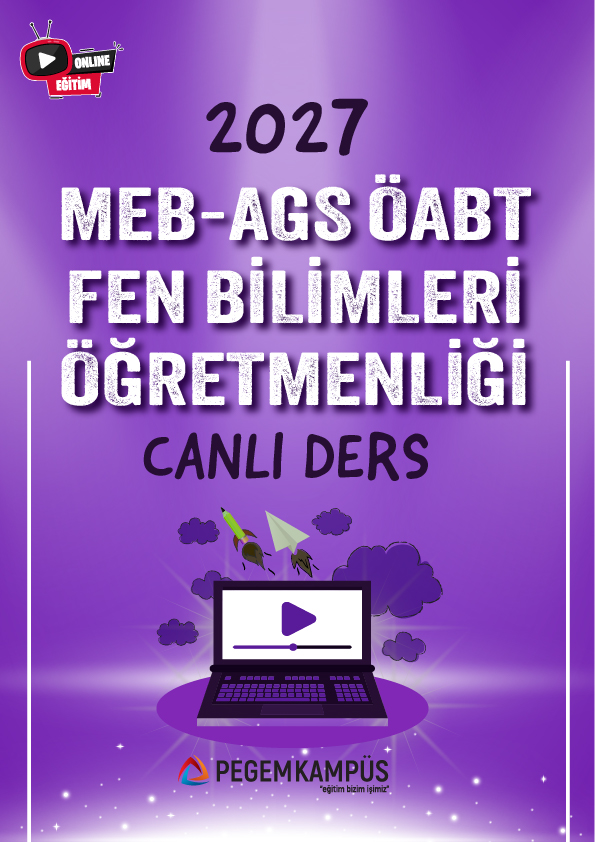 2027 MEB-AGS ÖABT Fen Bilimleri Öğretmenliği Canlı Ders + Ders İzleme Defteri + Soru Bankası