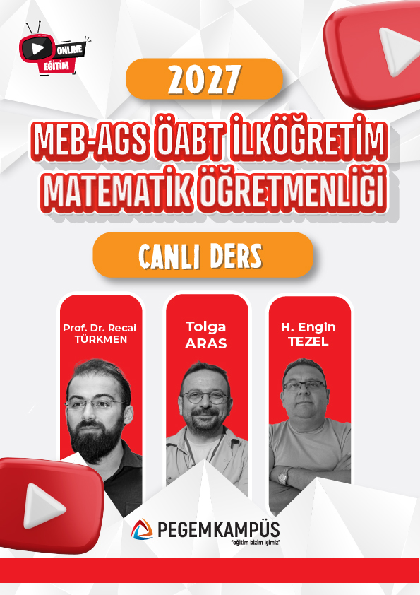 2027 MEB-AGS + ÖABT İlköğretim Matematik Öğretmenliği Canlı Dersler + Ders İzleme Defteri + Soru Bankası
