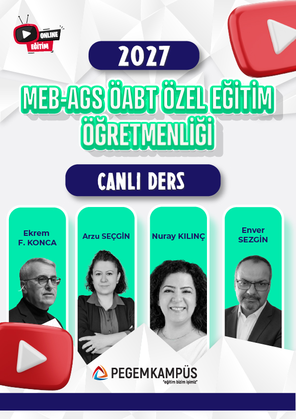 2027 MEB-AGS ÖABT Özel Eğitim Öğretmenliği Canlı Ders + Ders İzleme Defteri + Soru Bankası