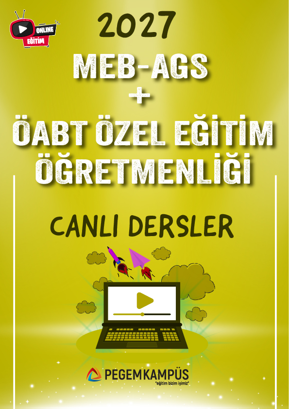 2027 MEB-AGS + ÖABT Özel Eğitim Öğretmenliği Canlı Dersler + Ders İzleme Defteri + Soru Bankası