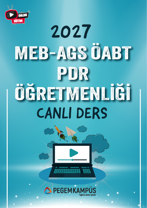 2027 MEB-AGS ÖABT PDR Öğretmenliği Canlı Ders + Ders İzleme Defteri + Soru Bankası