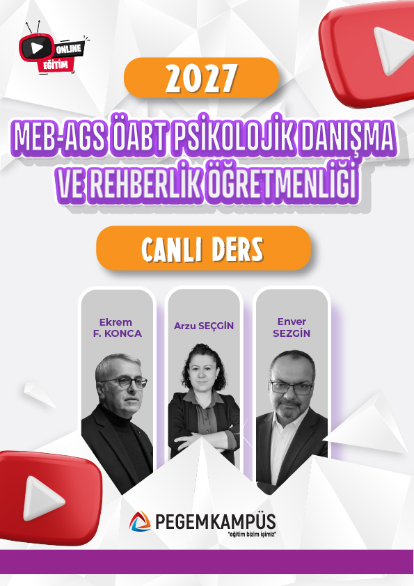 2027 MEB-AGS ÖABT PDR Öğretmenliği Canlı Ders + Ders İzleme Defteri + Soru Bankası