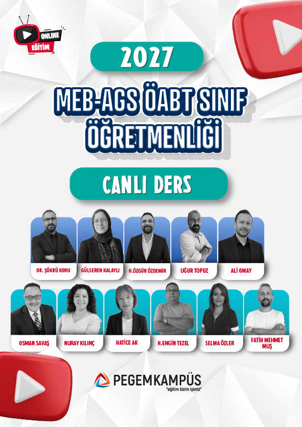 2027 MEB-AGS + ÖABT Sınıf Öğretmenliği Canlı Dersler + Ders İzleme Defteri + Soru Bankası