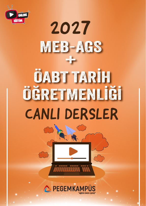 2027 MEB-AGS + ÖABT Tarih Öğretmenliği Canlı Dersler + Ders İzleme Defteri + Soru Bankası