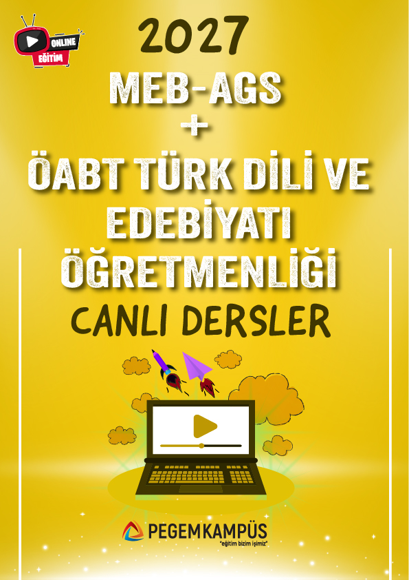 2027 MEB-AGS + ÖABT Türk Dili ve Edebiyatı Öğretmenliği Canlı Dersler + Ders İzleme Defteri + Soru Bankası