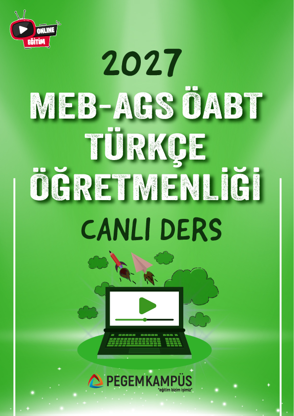 2027 MEB-AGS ÖABT Türkçe Öğretmenliği Canlı Ders + Ders İzleme Defteri + Soru Bankası