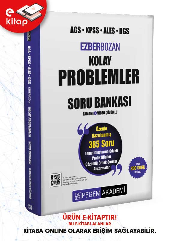AGS-KPSS-ALES-DGS Ezberbozan Kolay Problemler Tamamı Video Çözümlü E-Soru Bankası