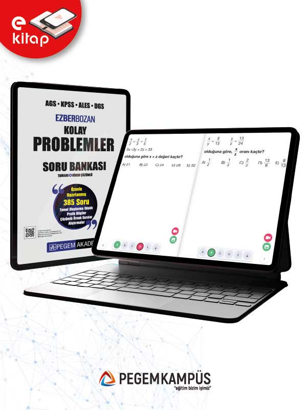 AGS-KPSS-ALES-DGS Ezberbozan Kolay Problemler Tamamı Video Çözümlü E-Soru Bankası
