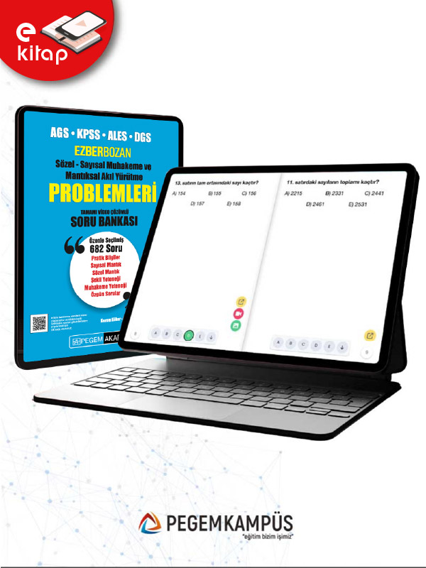 AGS-KPSS-ALES-DGS Ezberbozan Sözel Sayısal Muhakeme ve Mantıksal Akıl Yürütme Problemleri Tamamı Video Çözümlü E-Soru Bankası