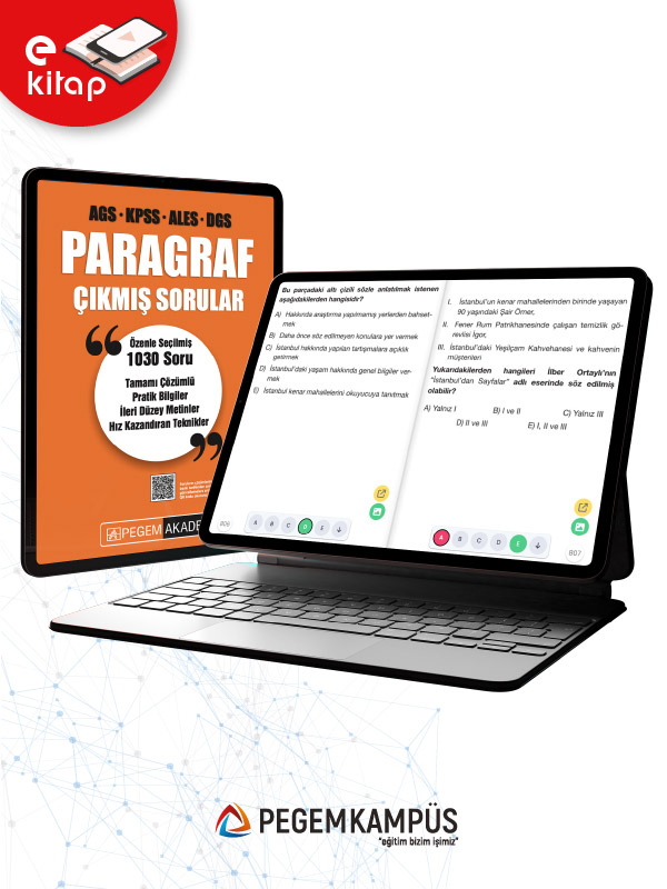 AGS-KPSS-ALES-DGS Paragraf Tamamı Çözümlü Çıkmış Sorular E-Kitap