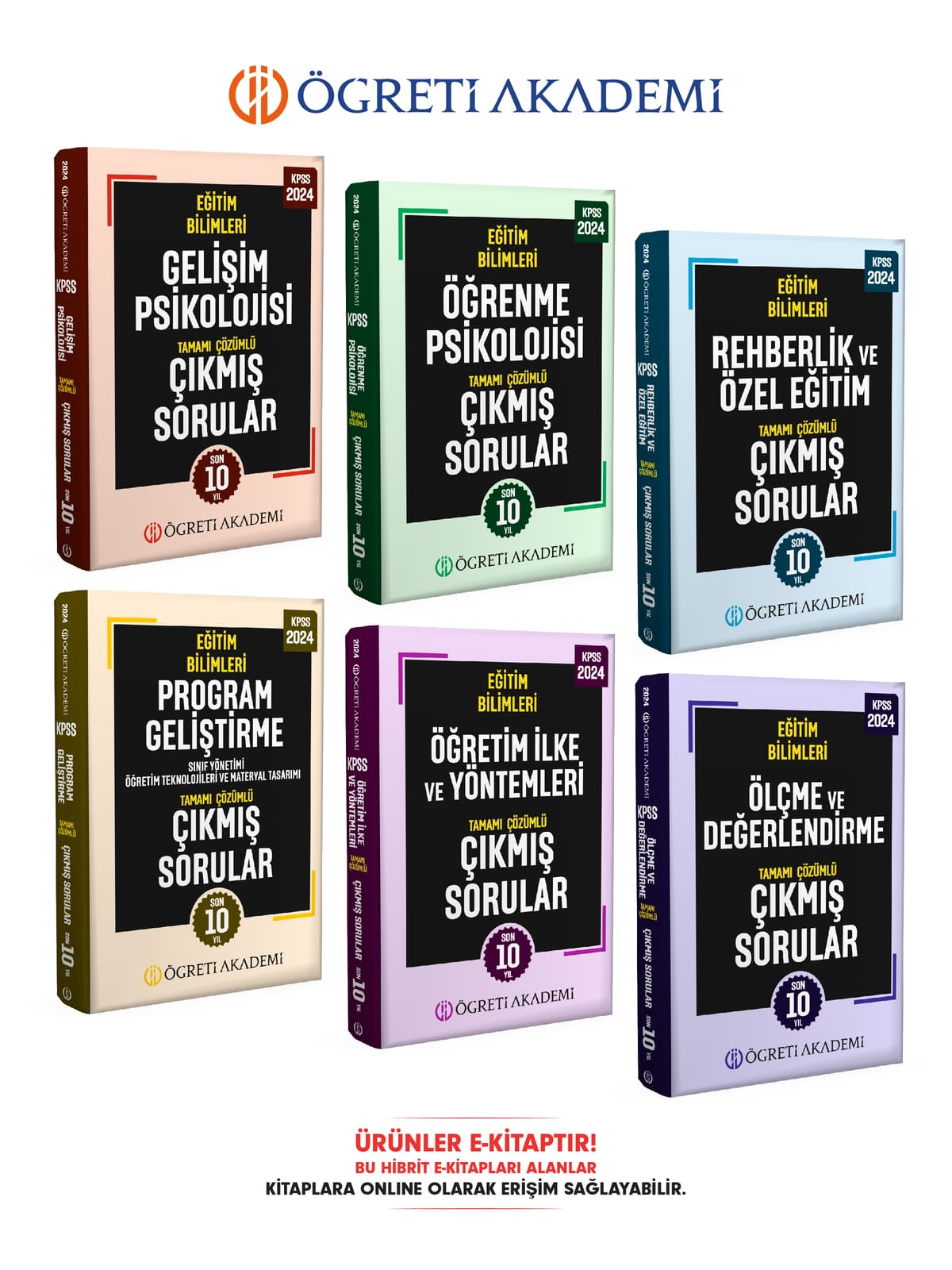 E-KİTAP 2024 KPSS Eğitim Bilimleri Tamamı Çözümlü Çıkmış Sorular Seti (6 Kitap)