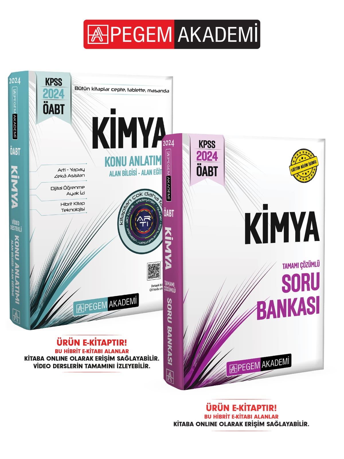 E-KİTAP 2024 KPSS ÖABT  Kimya Konu Anlatımlı ve 2024 Kimya Tamamı Çözümlü Soru Bankası Seti (2 Kitap)