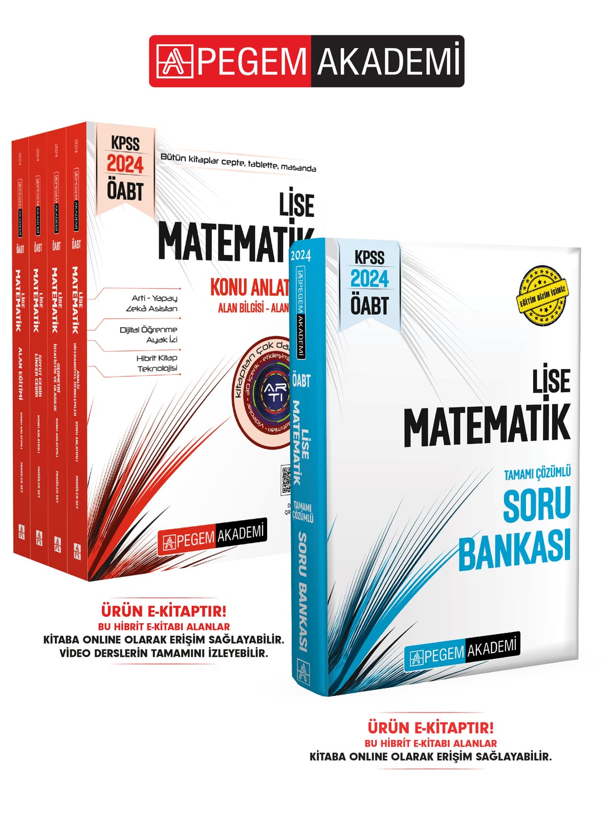 E-KİTAP 2024 KPSS ÖABT  Lise Matematik Konu Anlatımlı ve 2024 Lise Matematik Tamamı Çözümlü Soru Bankası Seti (2 Kitap)