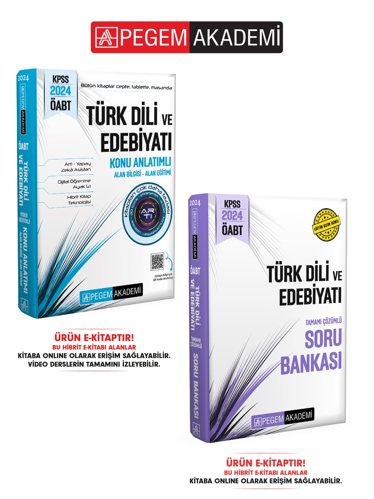 E-KİTAP 2024 KPSS ÖABT  Türk Dili ve Edebiyat Konu Anlatımlı ve 2024 Türk Dili ve Edebiyat Tamamı Çözümlü Soru Bankası Seti (2 Kitap)