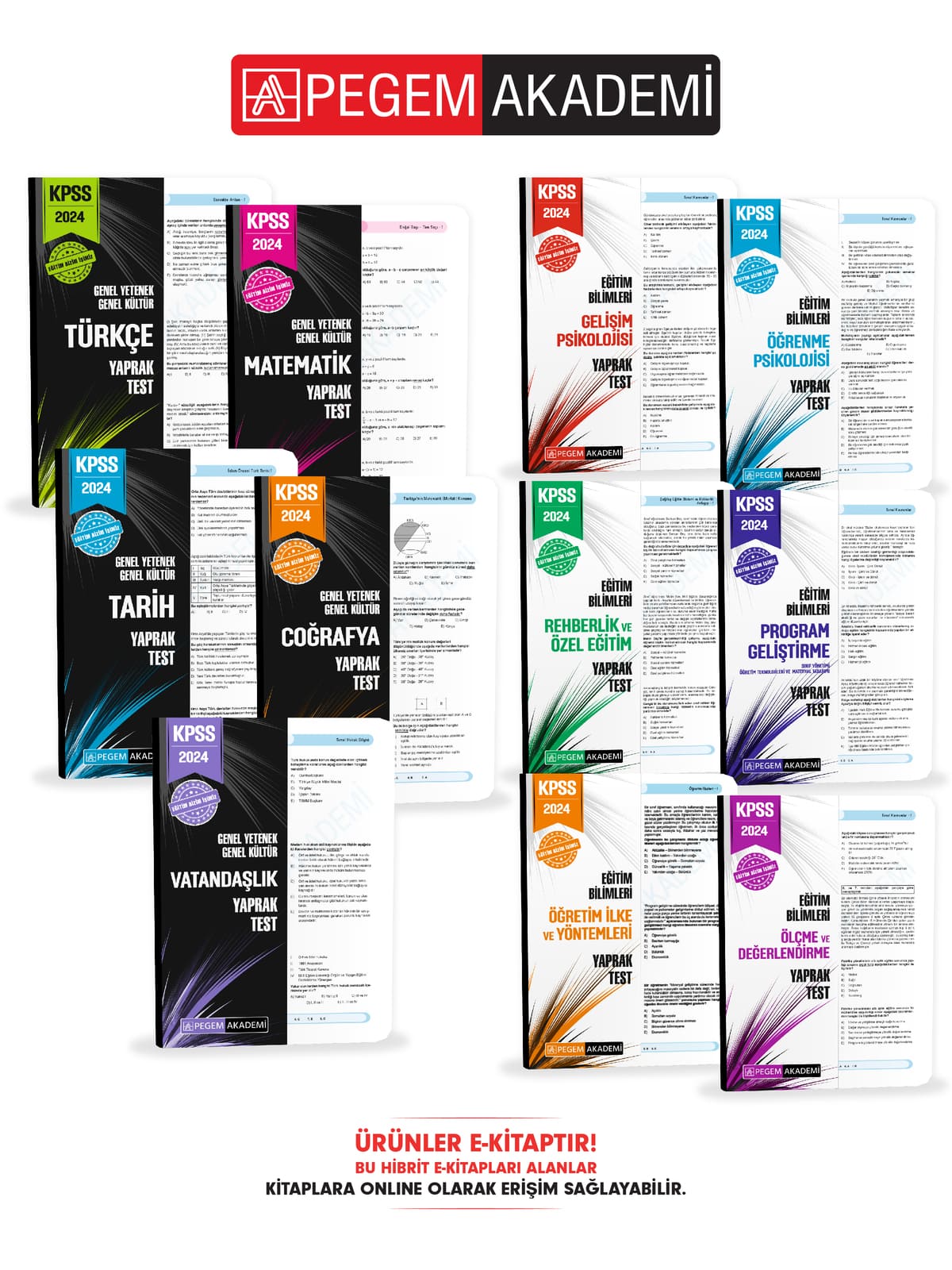 E-KİTAP 2024 Kpss Eğitim Bilimleri Yaprak Test Seti ve 2024 Kpss Genel Kültür Genel Yetenek Yaprak Test Seti (11 Yaprak Test)