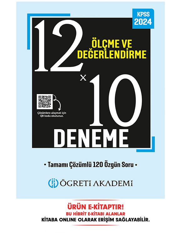 KPSS Eğitim Bilimleri 12x10 Ölçme ve Değerlendirme Deneme E-Kitap